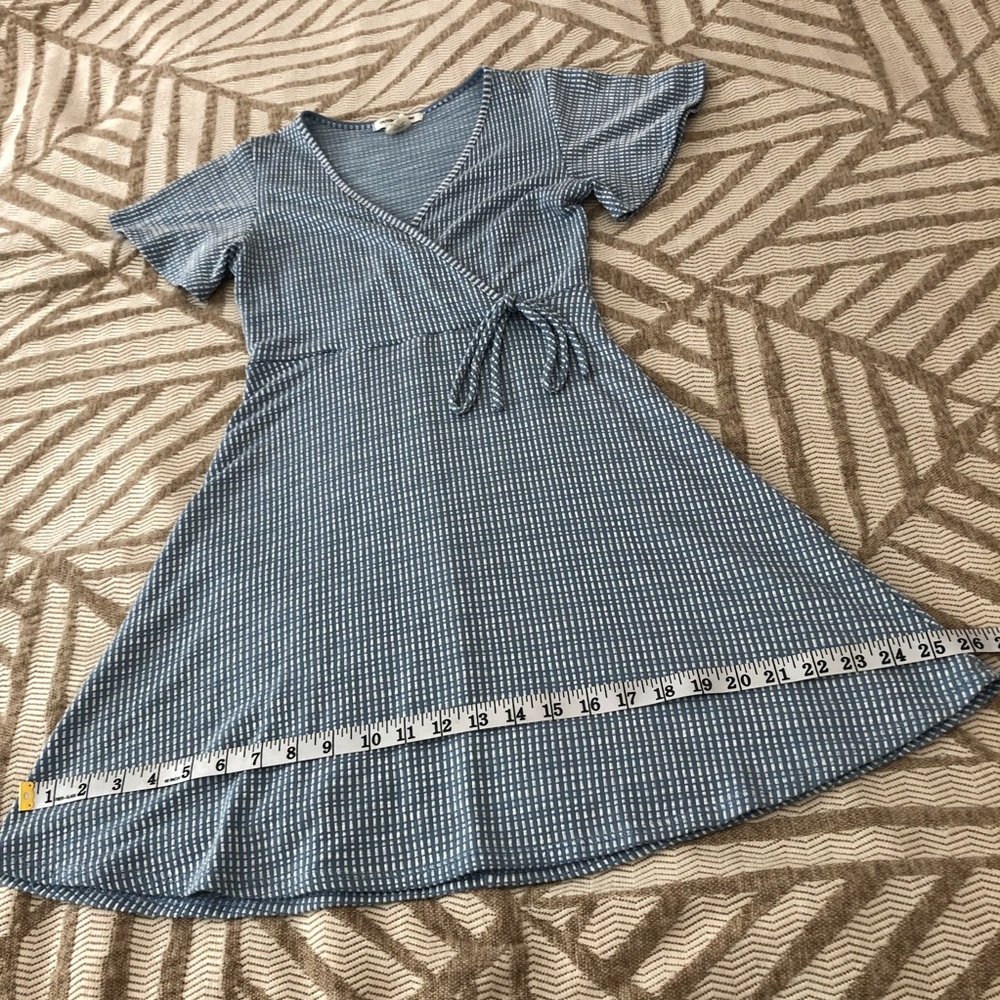 Caution To The Wind Sky Blue Wrap Midi Dress - Picture 7 of 11